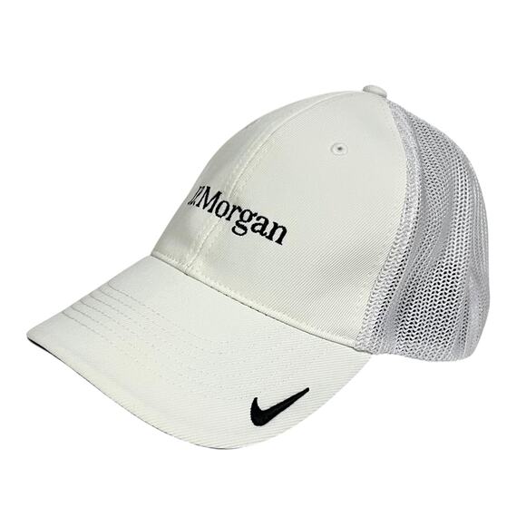Nike JP Morgan Golf Hat Cap Fitted Sz L/XL Flexfit White Mesh Unisex NWT - Picture 2 of 9